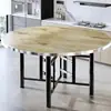 Tampo de Mesa Redondo Grande Espessado de Madeira Maciça para Uso Doméstico e em Hotéis, Base de Mesa Dobrável, Painel de Mesa Redondo, Mesa de Jantar Redonda