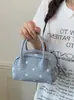 Bolso de Hombro Nuevo de un Solo Hombro Estilo Celebridad de Internet Moda Versátil Gamuza Lunares Bolso Bowling Estilo Coreano Moda Bolso de Axila para Mujer