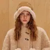 Gorro de Pescador Grueso y Cálido con Forro de Polar de Conejo Sintético para Mujer, Protección para los Oídos con Pompón para Ciclismo al Aire Libre, Sombrero Trapper a Prueba de Frío
