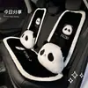 Almofada de Carro Quente de Pelúcia de Inverno Borda Branca Pelo de Coelho Panda Desenho Animado Fofo Almofada de Carro Confortável