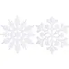 Decorações de Natal Floco de Neve 10cm Plástico com Pó Suprimentos para Decoração de Árvore de Natal Pingente Fabricante Atacado