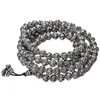 Pulsera Retro de Plata Tailandesa con Seis Caracteres Mantra y Cuentas de Buda, Moderna y Sencilla, Pulsera Trenzada con Sutra del Corazón Joyería para Hombres, Mujeres y Parejas