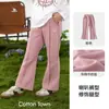 [Anti-Pilling] Calça Flare de Algodão para Meninas Hall Estilo Novo Primavera e Outono 2026 Calça Ligeiramente Flare para Crianças Maiores Calça de Malha