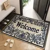 Felpudo Retro Estilo Europeo para Entrada, Alfombra de Terciopelo de Cristal para el Vestíbulo, Absorbente de Agua, Antideslizante, Resistente a la Suciedad, Felpudo para la Entrada, Felpudo para el Hogar