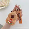 Bolsa de monedas popular de Capibara Llavero Cabeza de silicona Bolsa de almacenamiento para auriculares Bolso colgante Accesorios Regalos pequeños Al por mayor
