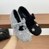 Novos Sapatos Mary Jane de Salto Aumentado Estilo Ballet para Mulheres 2026, Mocassins Slip-On com Strass e Laço, Sapatos de Pelúcia Soltos para Mulheres