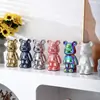 Figurinha de Urso Violento Nova em Forma de Coração de 18cm para Sala de Estar, Gabinete de TV, Cerâmica Galvanizada, Luxo Leve, Brinquedo Moderno da Moda, Decoração Suave para Mesa de Centro