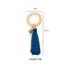 Amazon Contas de madeira Tassel Guardanapo Anel Estilo Pastoral Log Guardanapo Fivela Tecido à mão Corda de cânhamo Guardanapo Anel Boca Anel de pano