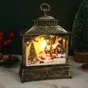Lámpara de viento plana grande y pequeña de Navidad transfronteriza, lámpara de vela con patrón europeo, luz nocturna LED, adornos de escena