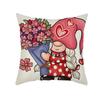 Funda de almohada de lino para el Día de San Valentín transfronterizo rosa amor Amazon hogar coche sofá dormitorio funda de almohada Venta al por mayor