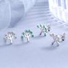 Pendientes de Árbol de los Deseos de Personalidad Feliz Coreanos de Plata de Ley S925 Super Hada Celebridad de Internet Sencillos de Moda con Circonita para Mujer