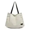 Bolsa de Ombro Feminina de Lona Estilo Mori Bolsa Tote de Grande Capacidade Bolsa de Mão Feminina Bolsa Feminina Tendência Literária Casual