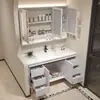 Nuevo Gabinete de Baño Combinación Lavabo Integrado de Cerámica Lavabo Simple Moderno Gabinete de Lavabo Tocador de Baño De Pie