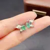 Pendientes de Esmeralda de Venta Caliente Transfronteriza para Mujer, Joyería de Plata 925 de Gama Alta de Nicho, Joyería de Lujo 4*5, Ventas Directas de Fábrica
