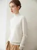 Nuevo Estilo Jersey Liso 100% Cachemira Grueso Otoño e Invierno Tejido Capa Base Pura Primera Línea Cuello Medio Alto Ropa Interior para Mujer