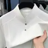 Camisa Polo de Manga Corta para Hombre de Comercio Exterior Transfronterizo, Nueva Camiseta Casual Perforada de Manga Media con Cuello Mao para Hombre Estilo Chino, Color Sólido