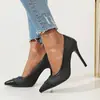 Zapatos Femeninos Nuevos 2023 de Punta Baja Estilo Sencillo Bloque de Color Moda Zapatos de Una Sola Capa Zapatos de Manga Zapatos de Tacón Alto Zapatos Documentales Zapatos de Mujer