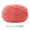 Ovillo de Hilo de Algodón Leche de 4 Hebras, Ovillo de Hilo Medio-Grueso para Crochet Hecho a Mano, Muñeca de Crochet DIY, Bolso, Hilo para Suéter de Bebé