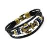 Joias mais vendidas Pulseira trançada de couro de vaca punk vintage europeia e americana pulseira de couro multicamadas com âncora de liga para homens e mulheres