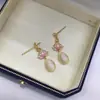 Acessórios DIY para joias artesanais, brincos de pérola, suportes de brinco vazios, novo design de lótus estilo chinês, atacado transfronteiriço