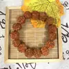Pulsera Rudraksha Retro Natural Cinturón de Cinco Pétalos Accesorios Cuerno Loto Círculo Único Juguete Cultural Colgante Accesorios de Pulsera