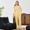 Pijama de Algodón Lyocell Tencel para Mujer Otoño Bordado de Animales Holgado Camisón Conjunto Delgado para el Hogar para Señoras