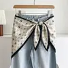 Pañuelo Triangular Cabeza Árbol de Coco Verde Francés para Mujer Estilo Pastoral Primavera Otoño Cubre Trasero Cinturón de Cintura Adorno para la Cabeza Protección Solar Bufanda de Seda Chal