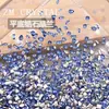 ZM Zirconia Nuevo Cristal Azul Súper Brillante de Fondo Plano para Uñas, Pedrería Azul de Forma Irregular, Mini Corazones Decoraciones para Uñas