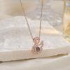 Collar de Memoria Te Amo en 100 Idiomas con Proyección de Animales Corazón de Cisne Tendencia en Tiktok para Mujeres