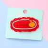 Horquilla de Lana Roja Tejida para Año Nuevo Pinza para Flequillo Clip Lateral Accesorios para el Cabello de Otoño e Invierno para Niños Venta al por Mayor