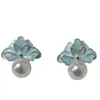 Brincos Redondos de Pérola com Gotejamento de Óleo em Novo Estilo, Brincos de Luxo Leve e de Alta Qualidade, Exquisitos e Estilosos, Brincos Versáteis para Mulheres