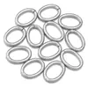 Anel Fechado Oval de Aço Inoxidável Cor Titânio Anel Conserva Cor Fivela de Conexão Anel Plano Acessórios para Joias Artesanais DIY