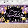 Fundo de festa de aniversário novo transfronteiriço 2027, fundo de decoração festiva com design de balão e bolo de aniversário impresso em alta definição