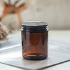 Vela de aromaterapia de vidrio DIY Portavelas de taza Vela marrón de 250 ml Tapa plateada Frasco vacío Contenedor de vela de 200 g Botella de vidrio