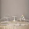 Suporte de mesa de sobremesas em estilo creme, decoração de mesa de casamento, suporte para bolo de aniversário, bandeja de ferro para sobremesas