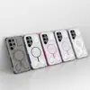 Adecuado para Samsung S25Ultra J-16 Funda Protectora Magnética Transparente Anticaídas Samsung S25 Funda para Teléfono Móvil Magnética de Gama Alta