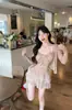 Foto real~Outono 2026 Novo Estilo Coreano Renda Coração Decote V Camisola Cardigan + Saia Bolo Doce Conjunto Feminino