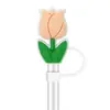 Serie de Flores de Tulipán de Colores Tapas Suaves de Goma para Popotes 10mm Tapas Universales a Prueba de Polvo para Popotes Decoraciones para Popotes en Stock