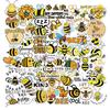 50 piezas de pegatinas de graffiti inspiradoras de abejas, personalizadas para equipaje, laptop, impermeables, sin pegamento, venta al por mayor