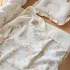 Manta de Gasa de Algodón Puro, Manta Fina de Verano de Cuatro Capas para Siesta con Aire Acondicionado para una Persona, Manta para Cochecito de Bebé para Salir