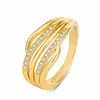 Anillo de compromiso de oro rosa con microincrustaciones de circonitas, joyería de moda, venta directa.