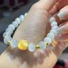 Cristal Calcedônia Azul Amarelo Branco Preto Vermelho Ágata Verde Bolsa da Sorte Fio de Mão Pulseira Banhada a Prata 925 Ouro 24K Peça de Mão com Contas de Transferência