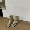 Sandálias Romanas de Salto Anabela Estilo Novo Verão 2026 com Design Vazado e Botinhas de Cano Alto para Mulheres