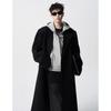 Casaco de Lã Pesada para Homens, Primavera, Outono e Inverno, Estilo Coreano, Comprimento Médio, Jaqueta com Ombro Acolchoado, Estilo College, Gabardine Versátil, Moderno