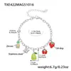 Roda Gigante Aço Inoxidável Gotejamento de Óleo Fruta Zircônia Pingente DIY Corrente de Clavícula Pulseira Anel Moda Luxo Acessível Conjunto para Mulheres