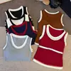 6165 # Chaleco de Color Bloqueado Falso de Dos Piezas con Cuello Redondo para Mujer, Adecuado para Usar Tanto por Dentro como por Fuera, con Almohadillas Integradas en el Pecho, Diseño de Espalda Hermoso Integrado, y como Top de Capa Base para Mujer