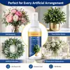 Spray Limpiador de Flores Artificiales KineShineX - Spray Limpiador para Eliminar el Polvo de la Superficie de Hojas de Plantas Verde Brillante
