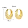 Pendientes de Aro con Patrón de Ola Metálico Texturizado Estilo Francés Transfronterizos Vintage Forma de Frijol Pendientes Metálicos Versátiles para Mujer