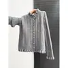 Suave cárdigan de punto trenzado estilo francés para mujer, nuevo modelo 2026, con bordes festoneados, adecuado para usar en capas como suéter o como top corto