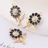 Flor de Girasol Aleación de Zinc Colgante de Goteo de Aceite DIY Collar de Girasol Pendientes Colgante Pequeño Material para Pulsera de Cuentas
